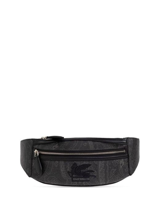 Etro White Paisley-Printed Zipped Belt Bag for men