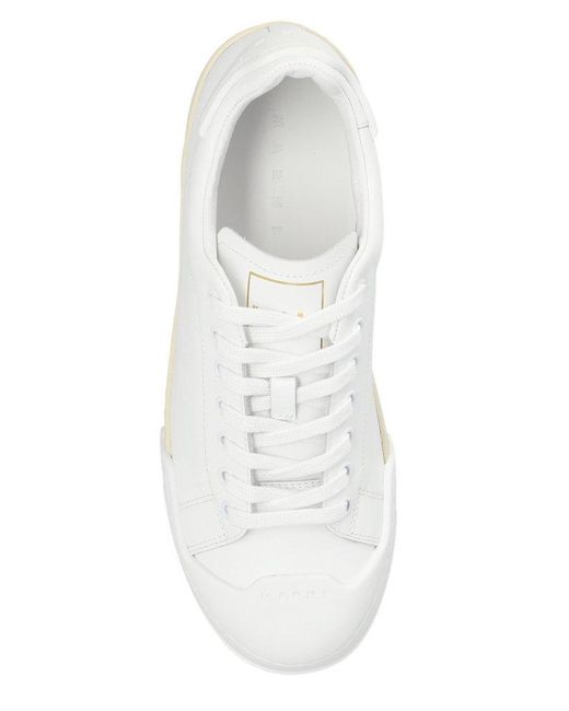 Marni White Dada Bumper Lace-Up Sneakers