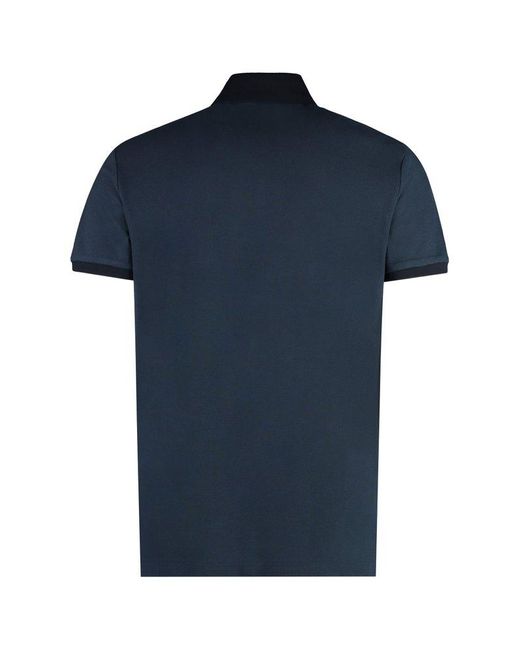 Etro Blue Short Sleeve Cotton Polo Shirt for men