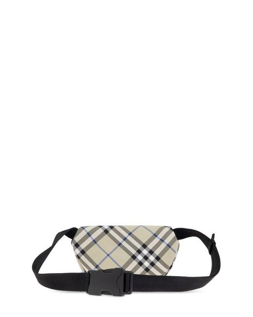 Burberry Gray Ekd Motif Checked Belt Bag for men