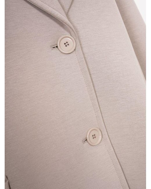 Max Mara Natural Buttoned Long-sleeved Coat