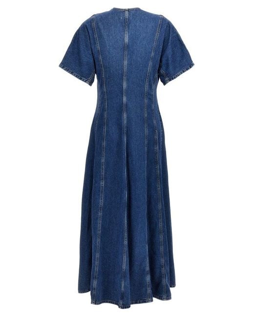 Ganni Blue Maxi Denim Dress