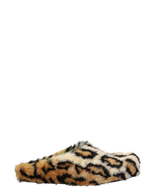 Marni Multicolor Leopard-printed Slip-on Slippers for men