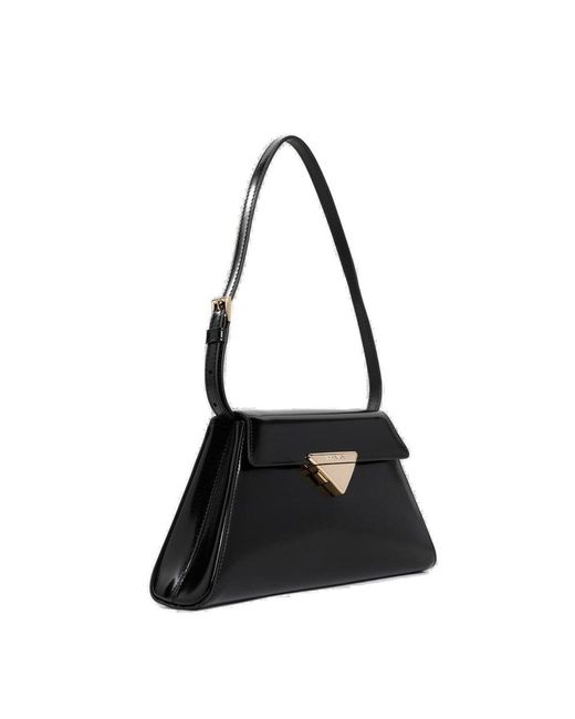 Prada Black Triangle-logo Leather Shoulder Bag