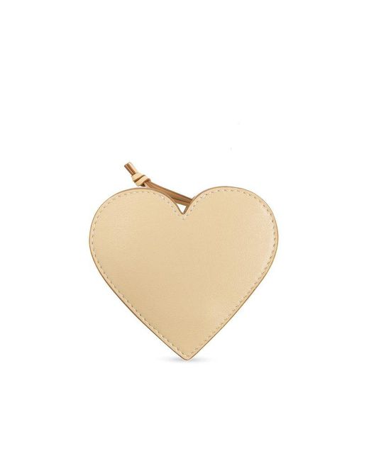 Ganni Metallic Heart-Shaped Pouch