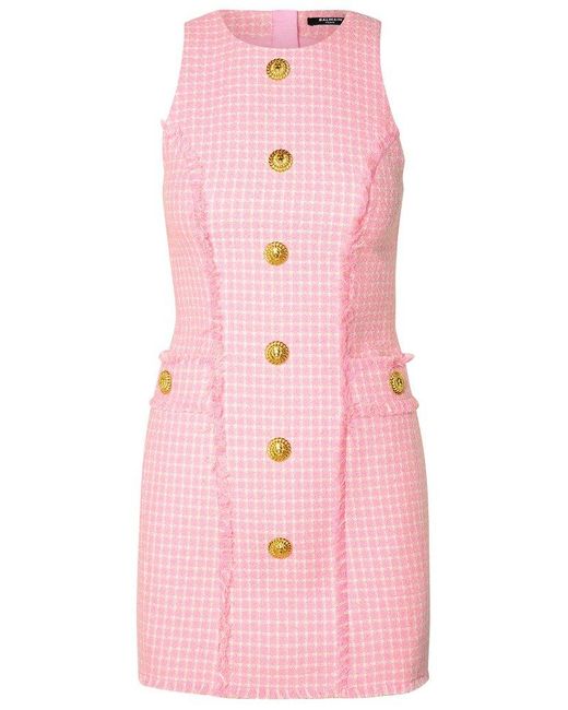 Balmain Pink Cotton Blend Dress