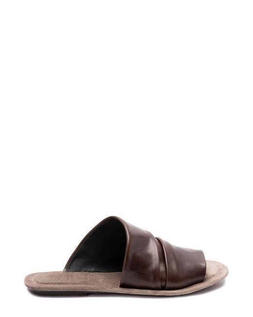 【関税&送料込み】Brunello Cucinelli Brown Slip-On Sandals Brunello Cucinelli Slide Sandals in Brown | Lyst Canada