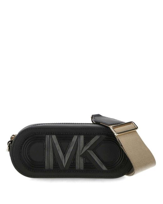 Michael Kors Black Mk Logo Zipped Clutch Bag