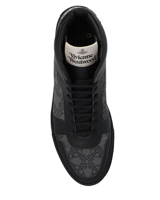 Vivienne Westwood Black Orb-printed High-top Lace-up Sneakers for men
