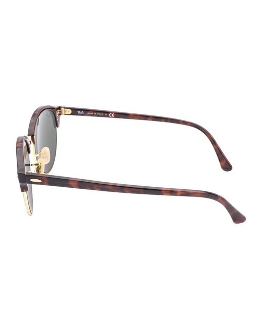 Ray-Ban Gray Clubround Classic Round Frame Sunglasses