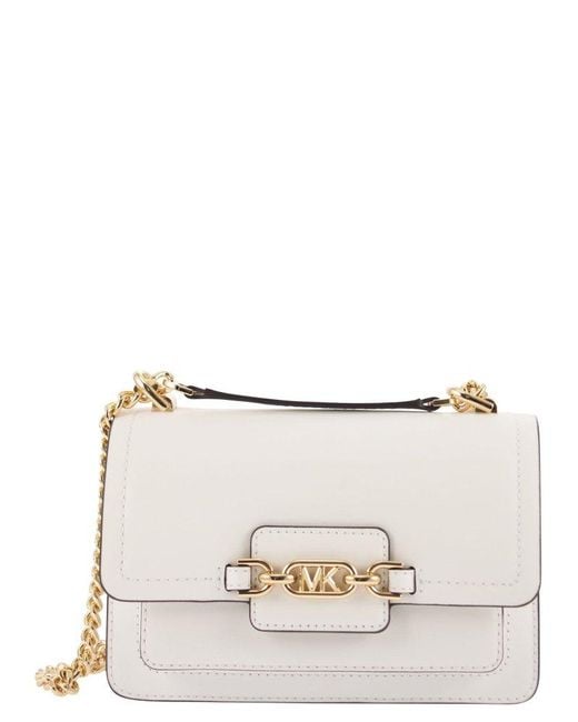 Michael Kors White Heather Extra-small Leather Shoulder Bag