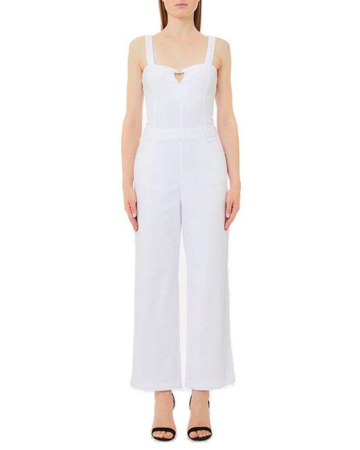 Liu Jo White Braided Waist Jumpsuit