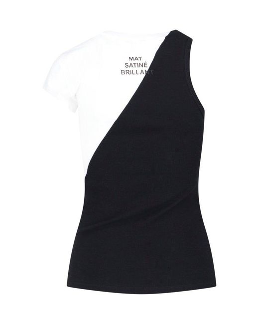 MM6 by Maison Martin Margiela Black Two-toned Stretched Top