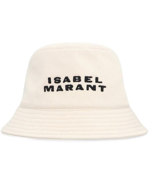Isabel Marant Black Logo Embroidered Bucket Hat