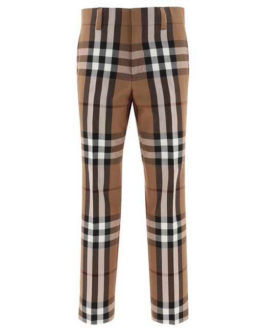 Burberry House Check Tailored Trousers for Men | Lyst
