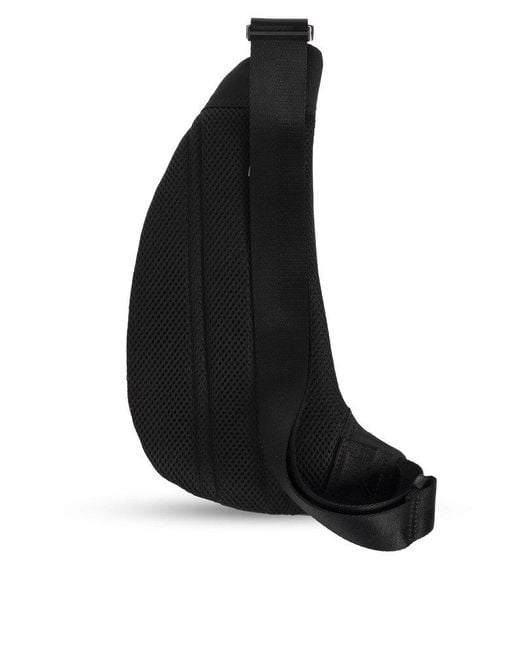 DIESEL Black 1-dr Pod Logo Embossed Sling Bag for men