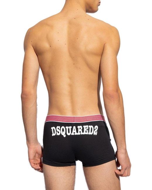DSquared² Black Boxers With Logo, for men