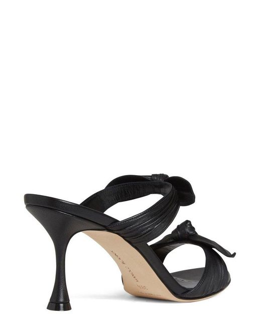 Manolo Blahnik Black Lollo Bow-Detailed Sandals