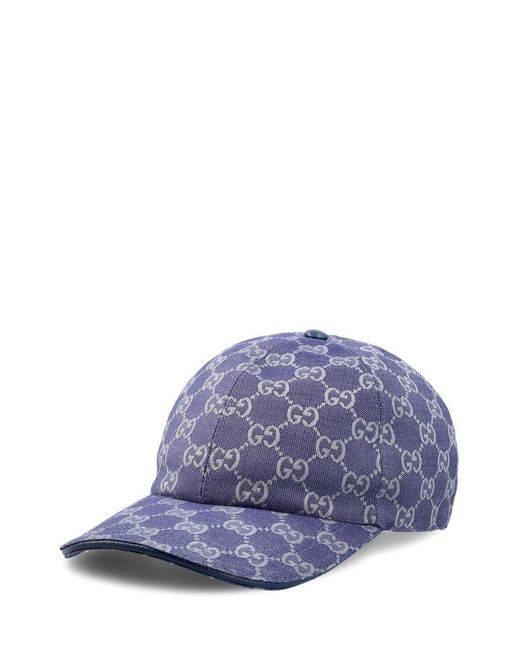 Gucci Blue GG Detailed Baseball Cap for men
