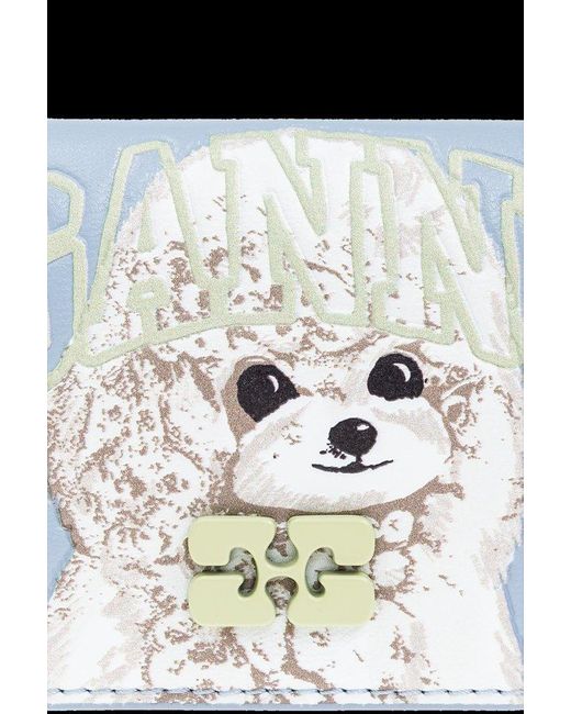 【GANNI 】 ブルー プードル Bou Card Holder With Flap Ganni Poodle Bou Flap Card Holder in Blue | Lyst Canada