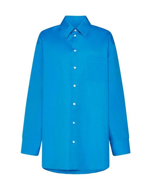 Marni Blue Buttoned Long-sleeved Shirt