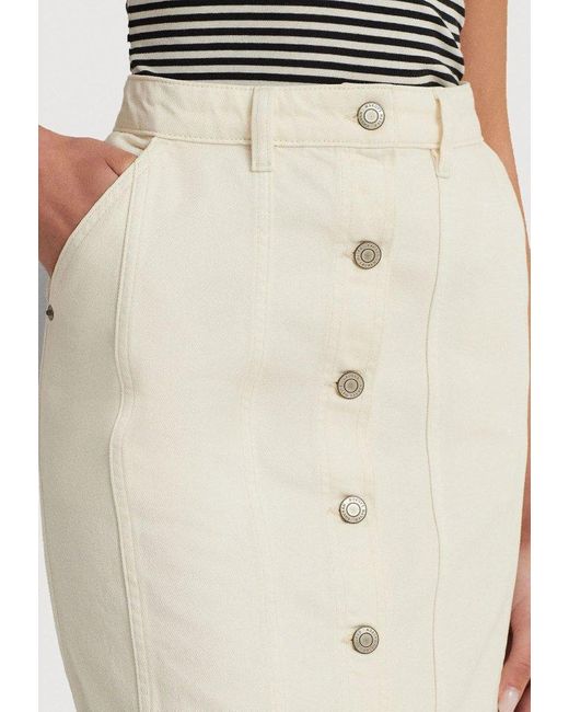 Ralph Lauren Natural Button-Front Pencil Skirt