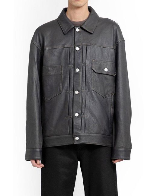 Giorgio Brato Black Long Sleeved Buttoned Jacket for men