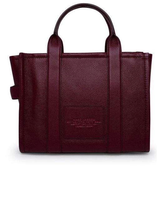 Marc Jacobs Red The Leather Logo Embossed Tote Bag