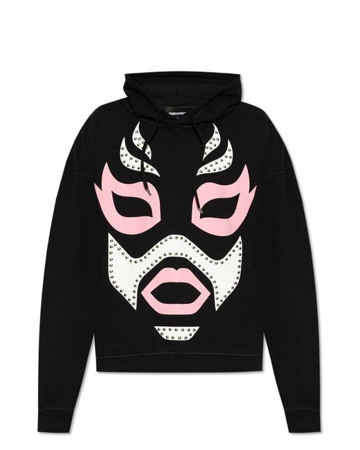 DSquared² Black Sweatshirt With Appliqué for men