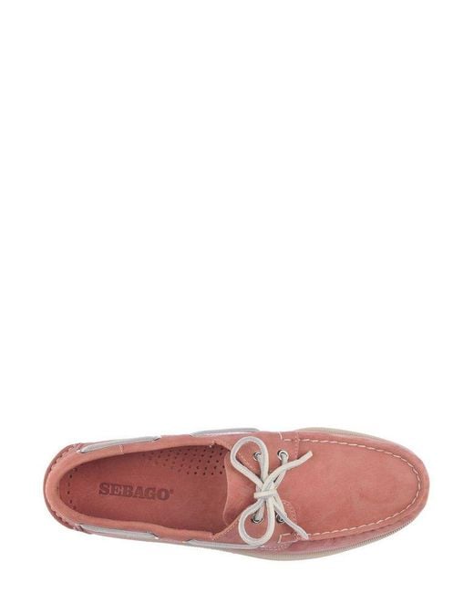 Sebago Pink Round Toe Lace-Up Shoes