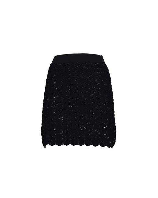 Missoni Black Embellished Knitted Mini Skirt