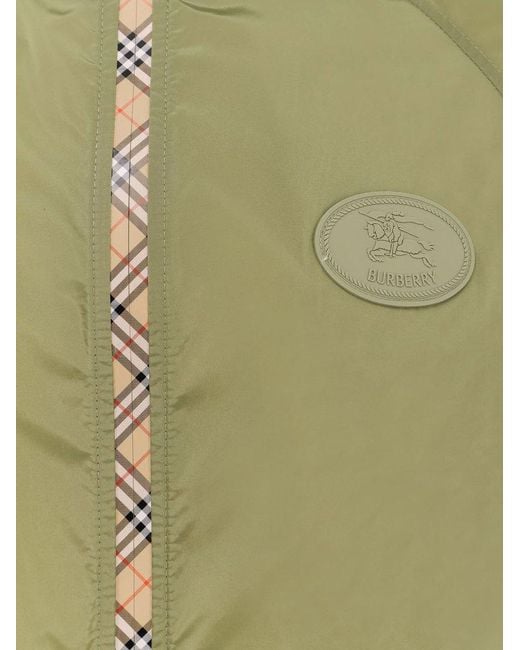 Burberry Green Zipped Hooded Drawstring Jacket for men