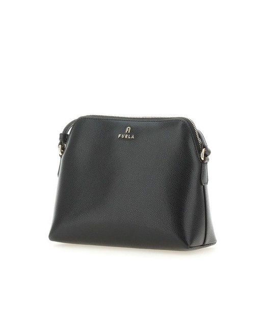 Furla Black Camelia Zipped Crossbody Bag