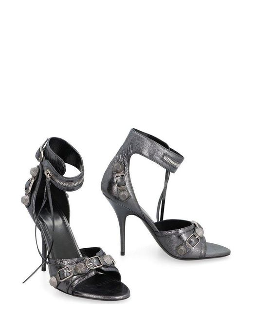 Balenciaga Gray Cagole Heeled Sandals