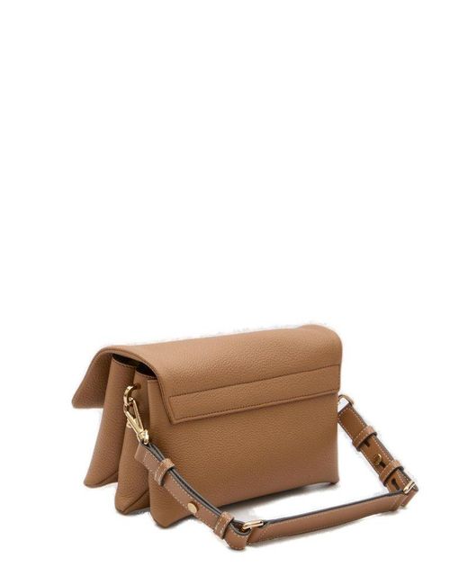 Tod's Brown Flap T Timeless Mini Shoulder Bag