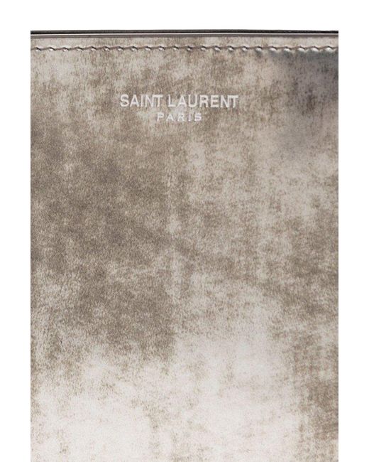 Saint Laurent Gray Leather Wallet for men