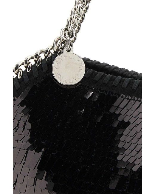 Stella McCartney Black Mini Falabella Embellished Chain-linked Shoulder Bag