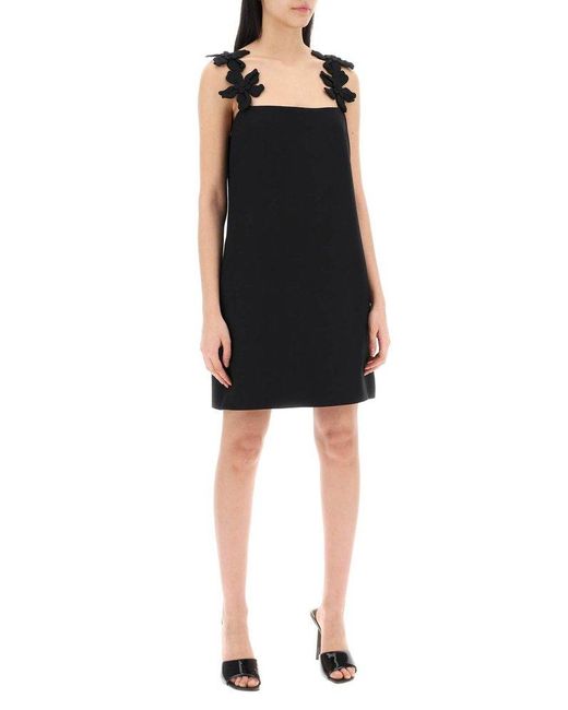 Valentino Black Crepe Couture Sleeveless Mini Dress