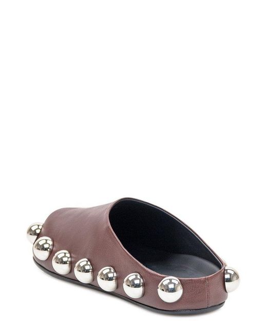 A.W.A.K.E. MODE Brown Studded Flat Shoes