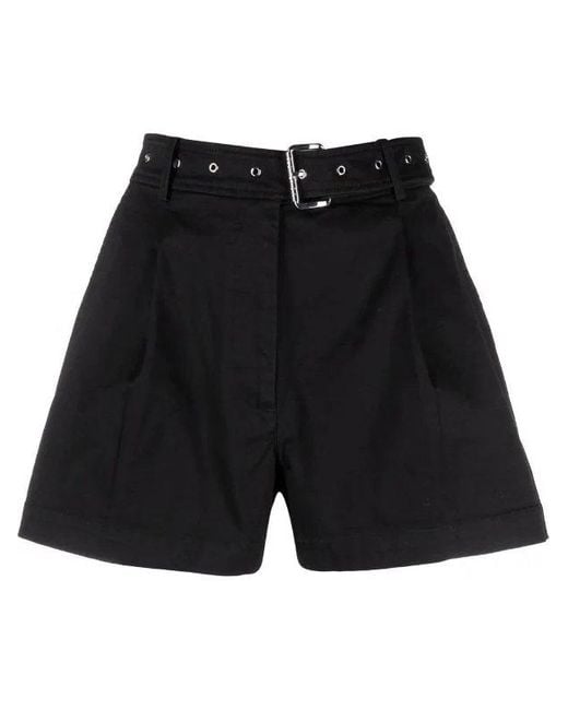 MICHAEL Michael Kors Black Stretched Belted Shorts