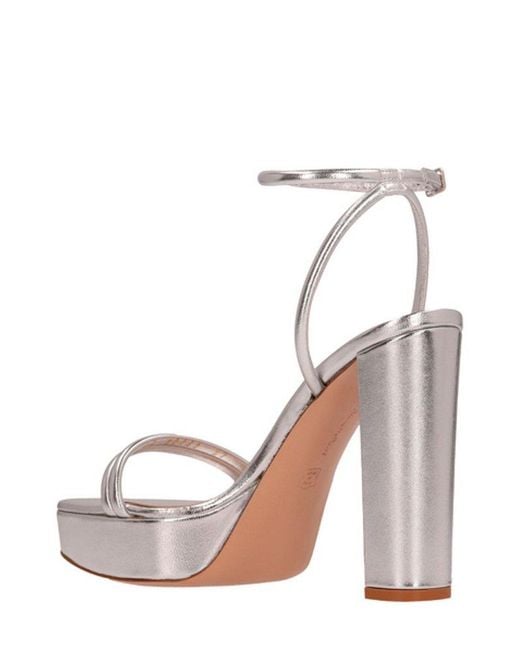 Gianvito Rossi White Ankle Strap Platform Sandals