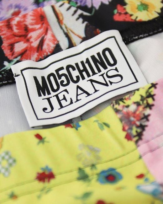 Moschino Black Jeans Graphic Printed Stretched Leggings