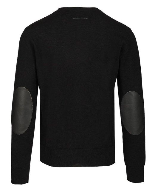 MM6 by Maison Martin Margiela Black Patch-Detail Jumper for men