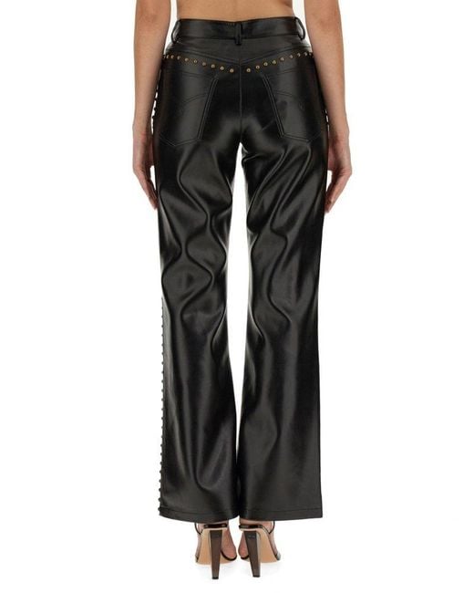 Moschino Black Jeans Stud-detailed Wide-leg Trousers