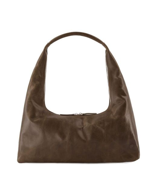 MARGE SHERWOOD Brown Large Hobo Shoulder Bag