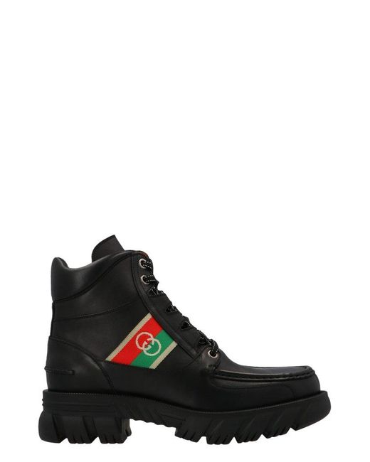 Gucci Black Ankle Boots With Interlocking G for men