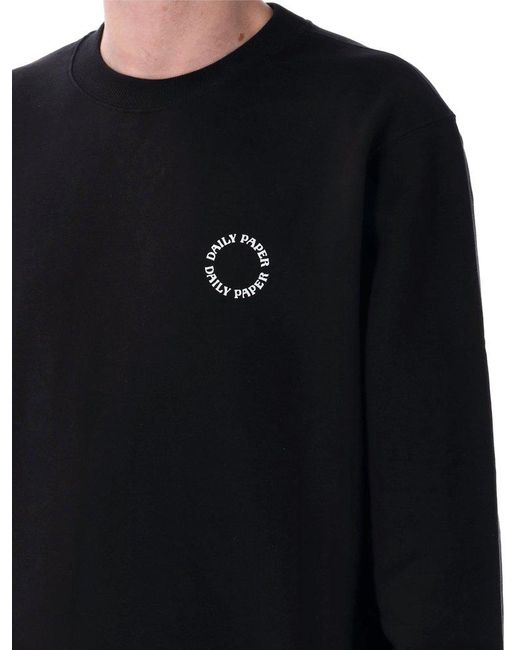 Daily Paper Black Orbit Crewneck Sweater for men