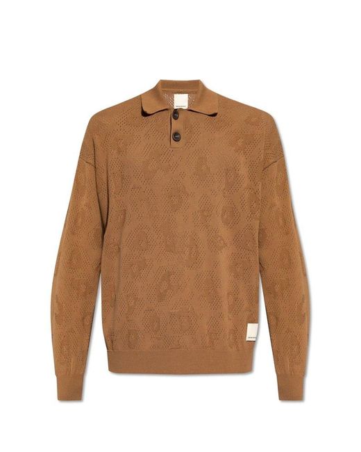 Emporio Armani Brown Sweater With Collar for men