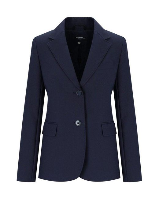 Weekend by Maxmara Blue Uva Single-Breasted Blazer
