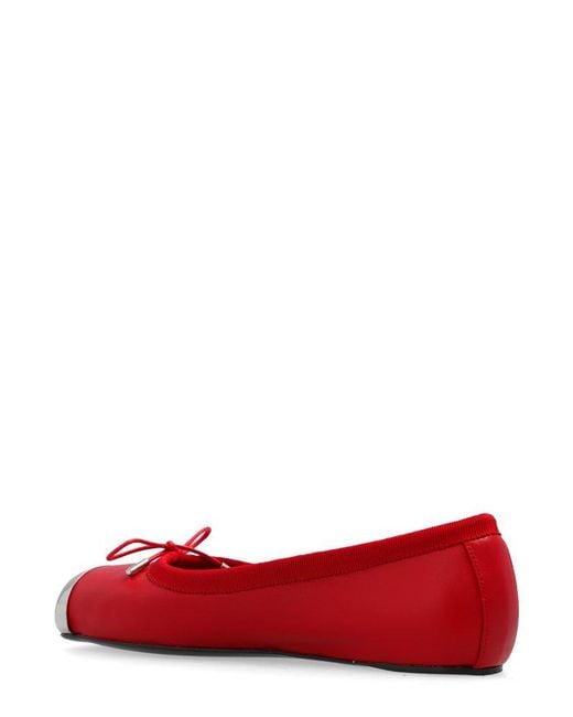 Alexander McQueen Red Leather Ballet Flats